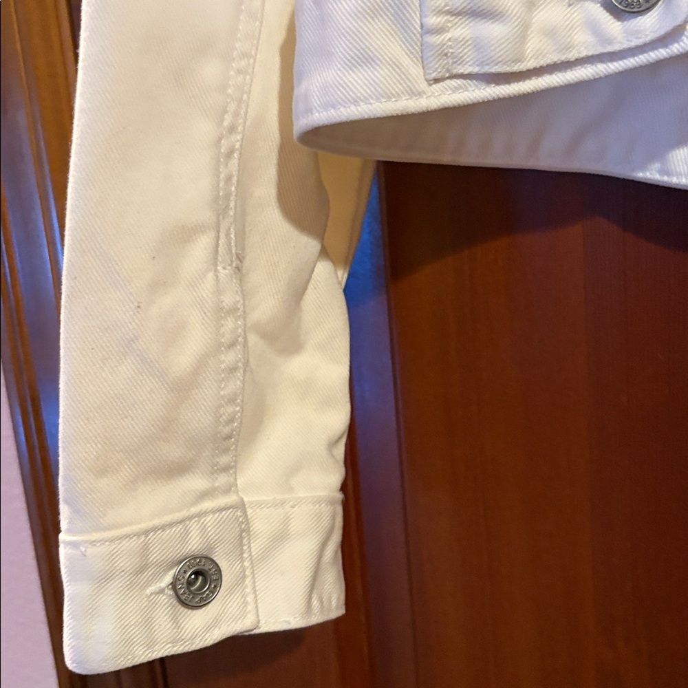[Gap] Vintage White Denim Button-Up Casual Jean Jacket Long Sleeve Women’s Large - Picture 10 of 12